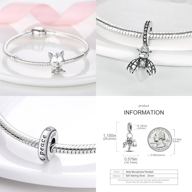 Charm Buho Serie Bee en Plata 925 – Abalorio DIY para Pulseras Originales Mujer