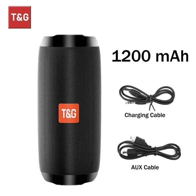 T&G TG117 Altavoz Bluetooth Portátil – Parlante Inalámbrico IPX5, Batería 10H, Manos Libres, FM, USB, TF Card