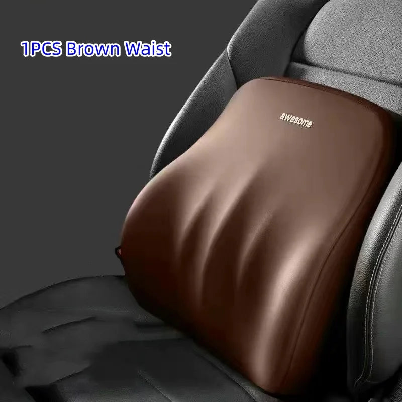 Cojín Lumbar y de Cuello para Coche en Memory Foam | Almohada Universal Ergonómica para Asiento con Soporte y Confort