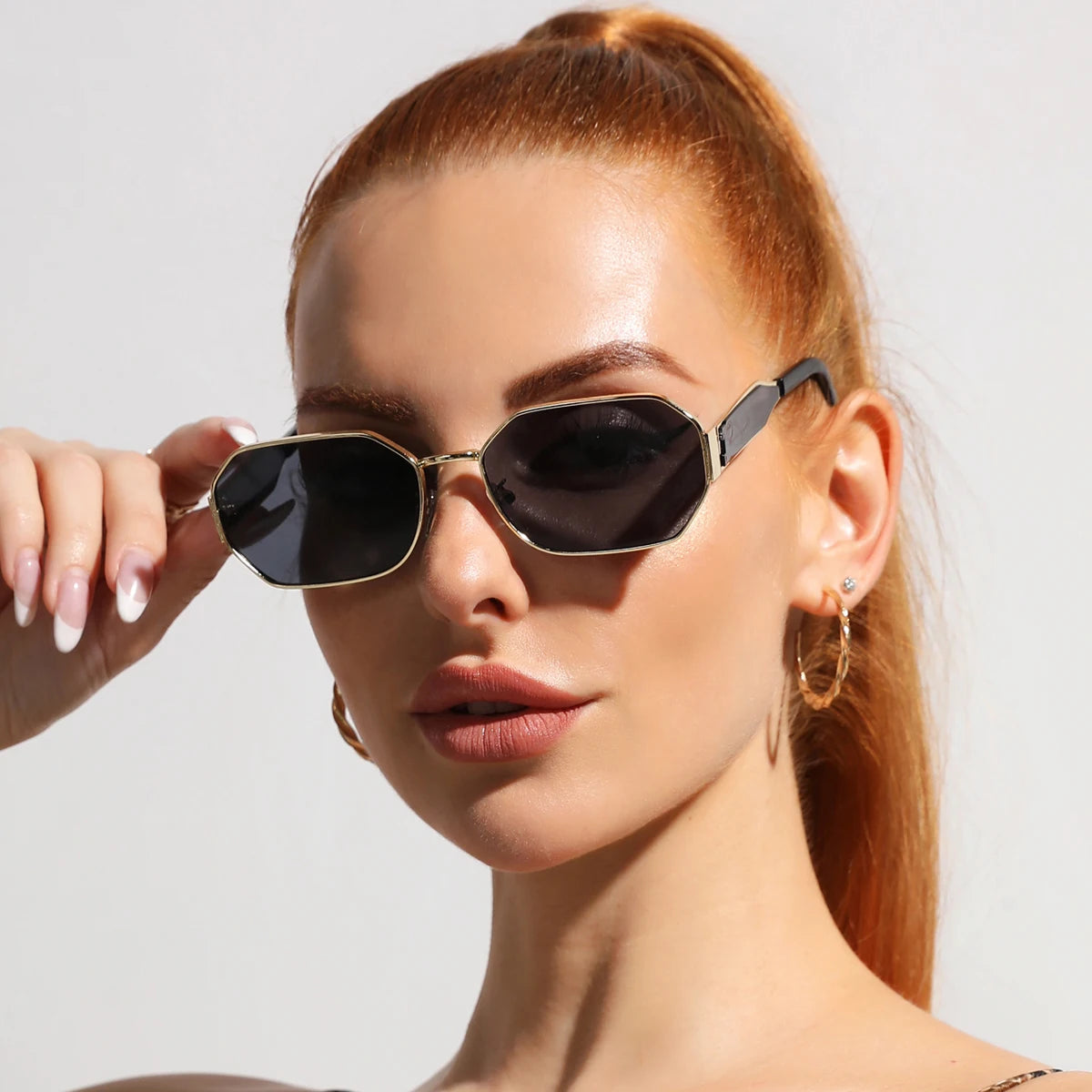 Gafas de Sol Vintage Rectangulares Unisex | Moda Retro Metal Negro Estilo Lujo