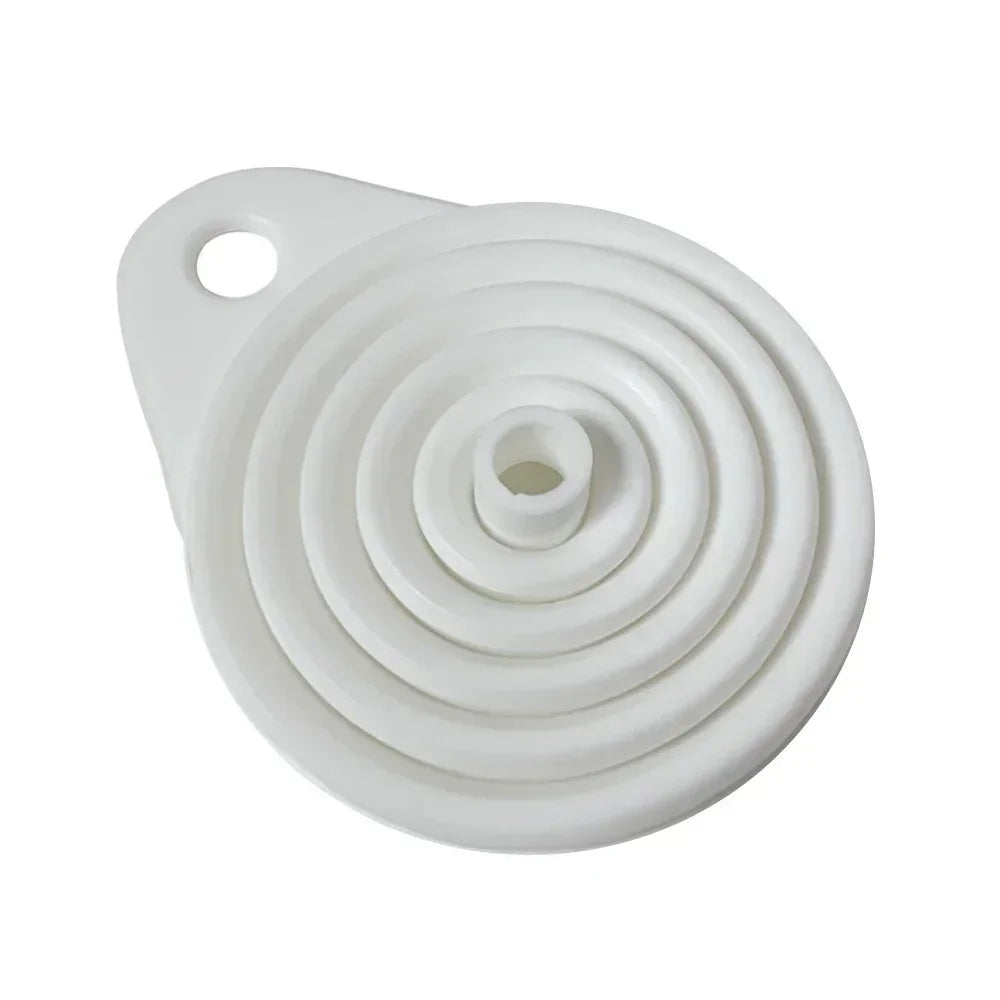 Embudo Plegable de Silicona Universal para Auto | Cambio de Aceite, Gasolina y Líquidos