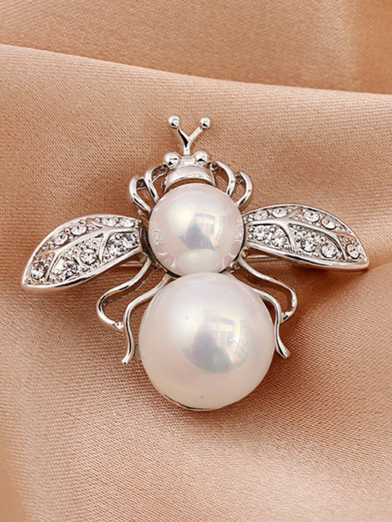 Broche de Abeja con Perla Imitación para Mujer - Joyería Elegante de Moda para Fiesta y Regalo