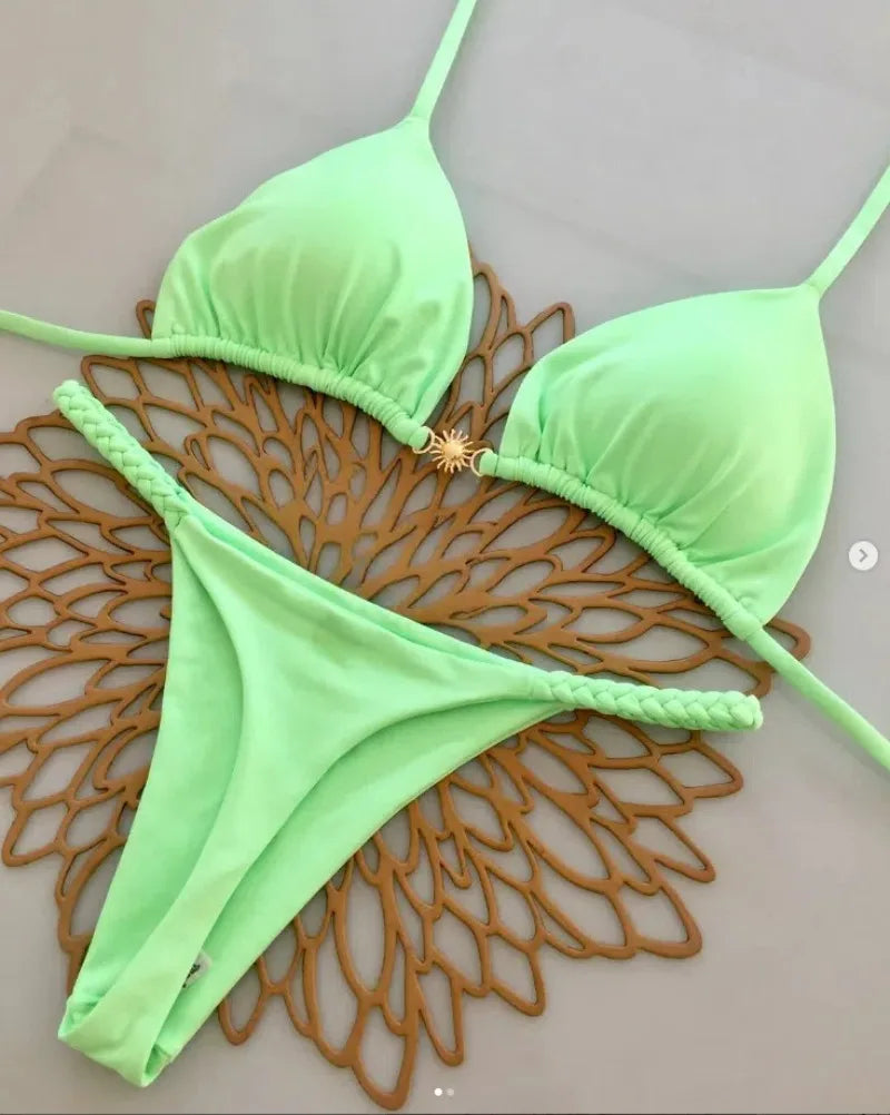 Bikini Sexy Mujer | Brasilero 2 Piezas Split Briefs Playa y Vacaciones