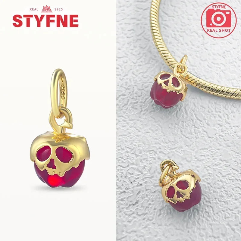 Charm Colgante de Halloween Plata 925 | Bruja Mágica con Efecto Luminoso para Pulsera Original