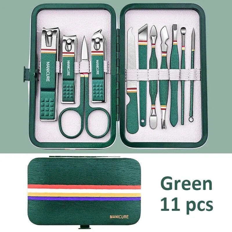 Set de Manicure y Pedicure Portátil 6-18 Piezas Ouriner | Kit de Cuidado Personal con Tijeras de Cejas y Cortauñas