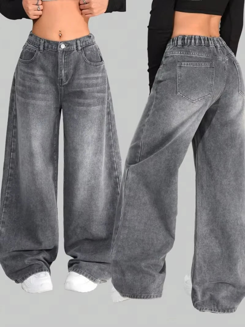 Jeans Baggy Bordados Hombre | Pantalones Oversize Y2K Hip Hop Streetwear Harajuku Cintura Alta Pierna Ancha