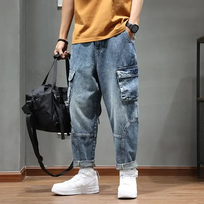 Jeans Stacked Oversize Hombre | Pantalón Vaquero Tallas Grandes Estilo Y2K Grunge Harajuku 2025
