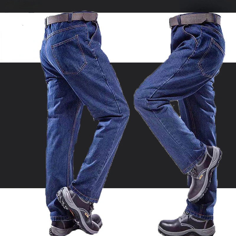 Pantalones Overol Hombre Trabajo | Workwear Denim Algodón Grueso Resistente con Bolsillos Múltiples