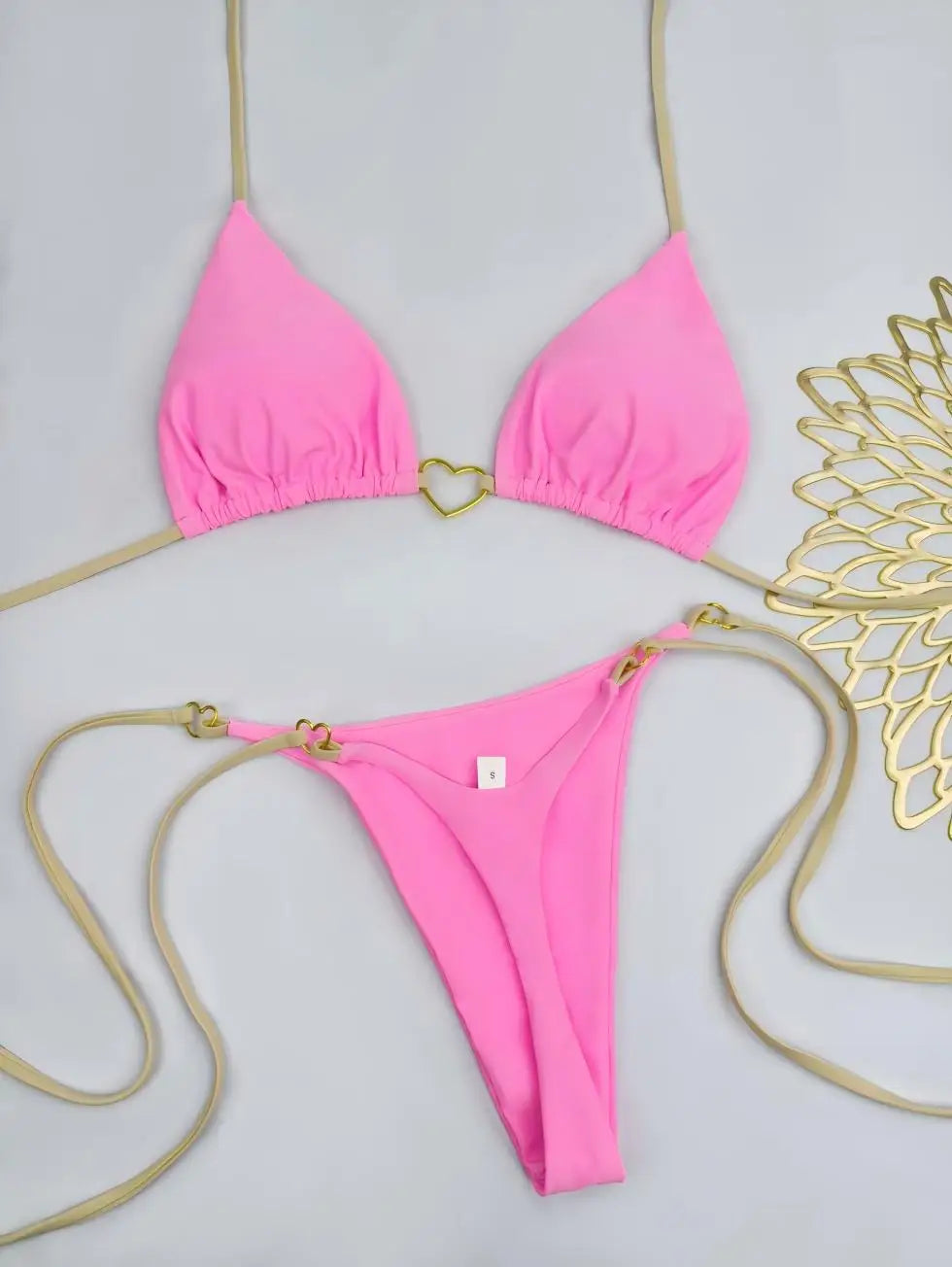 Bikini Blanco Mujer 2025 | Traje de Baño de Cintura Baja con Cordón
