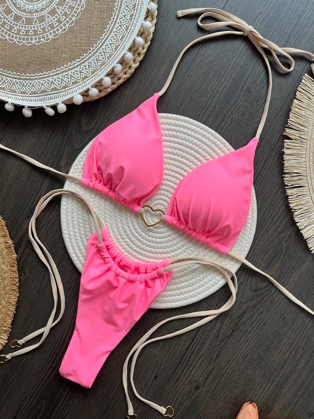 Bikini Sexy Mujer Halter | Set de Baño 2 Piezas Triángulo Tanga Brasileño RUOTONSEPT