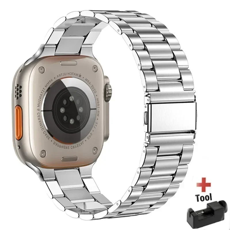 Correa de Acero Inoxidable para Apple Watch | Pulsera Metálica Ajustable 38/40/41mm - 42/44/45mm - Ultra 49mm | Compatible con Series SE/3/4/5/6/7/8