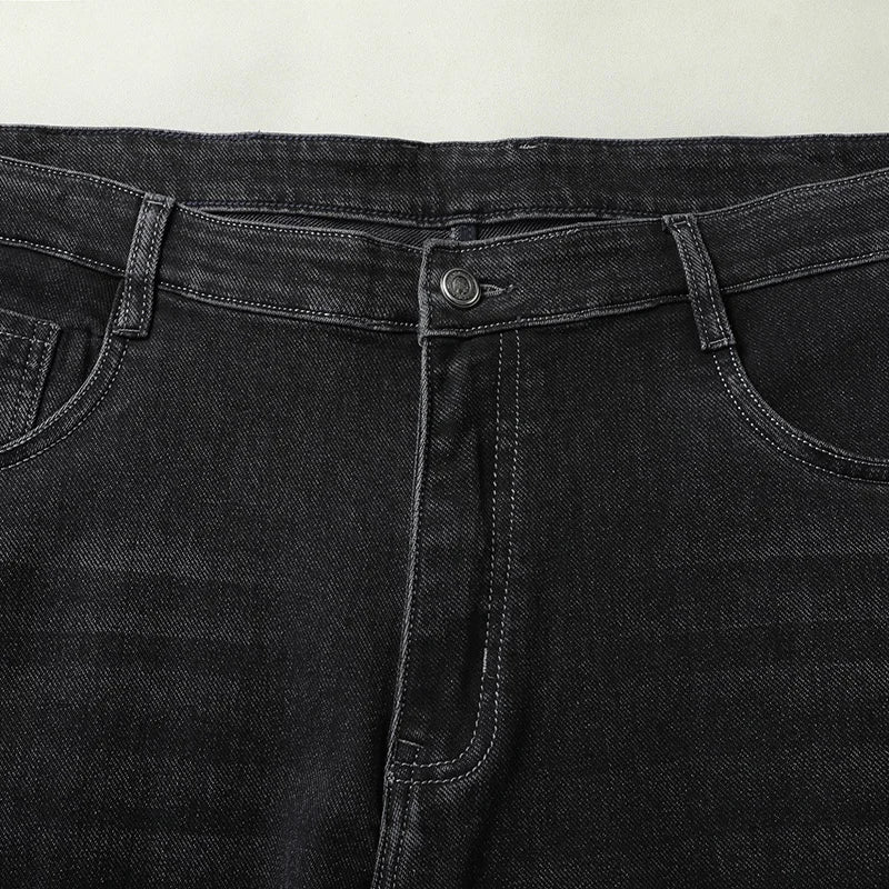 Jeans Oversize Hombre Tallas Grandes | Pantalón Vaquero Negro y Azul Alta Cintura 140kg Casual 2025