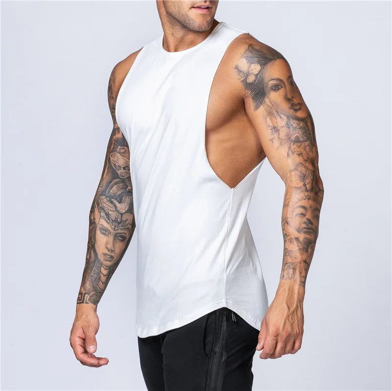Tank Top de Algodón para Hombre – Fitness, Gym, Running y Bodybuilding, Sin Mangas, Transpirable, Cuello Redondo y Casual
