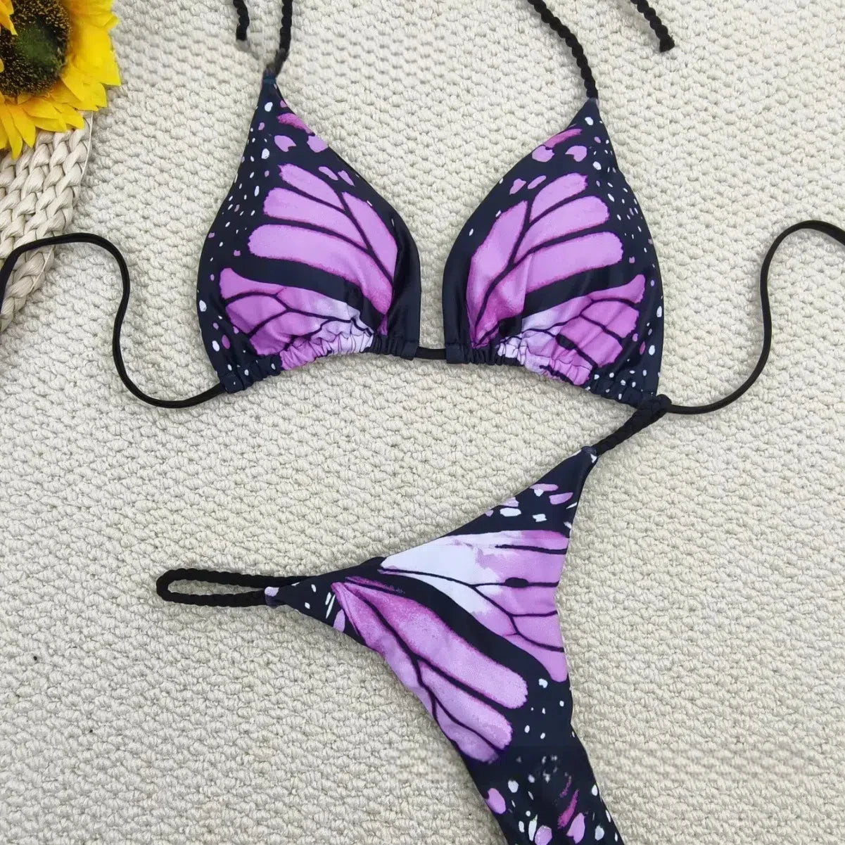 Bikini Sexy Mujer 2025 | Thong con Diseño Mariposa y Lazos Ajustables