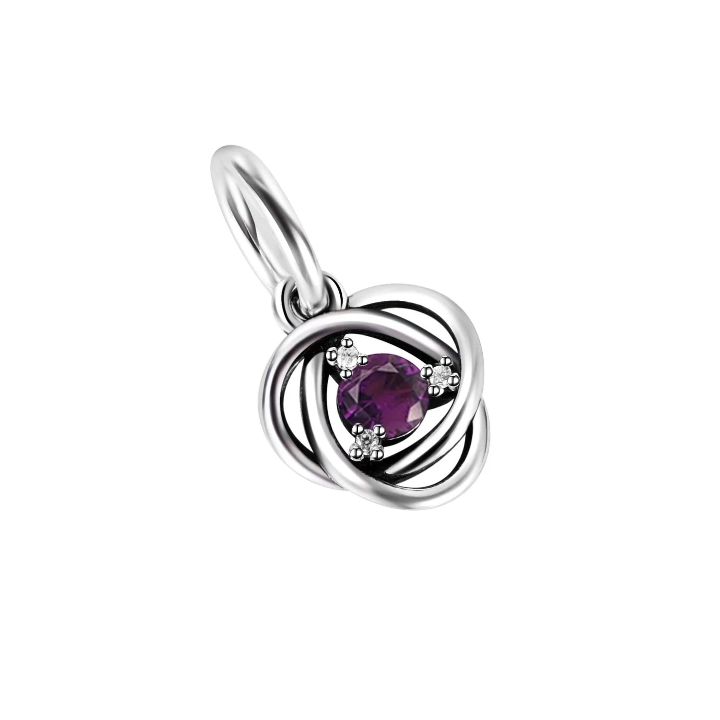 Charm Corazón con Piedras de Nacimiento en Plata 925 – Abalorios Eternity para Pulseras Originales Mujer