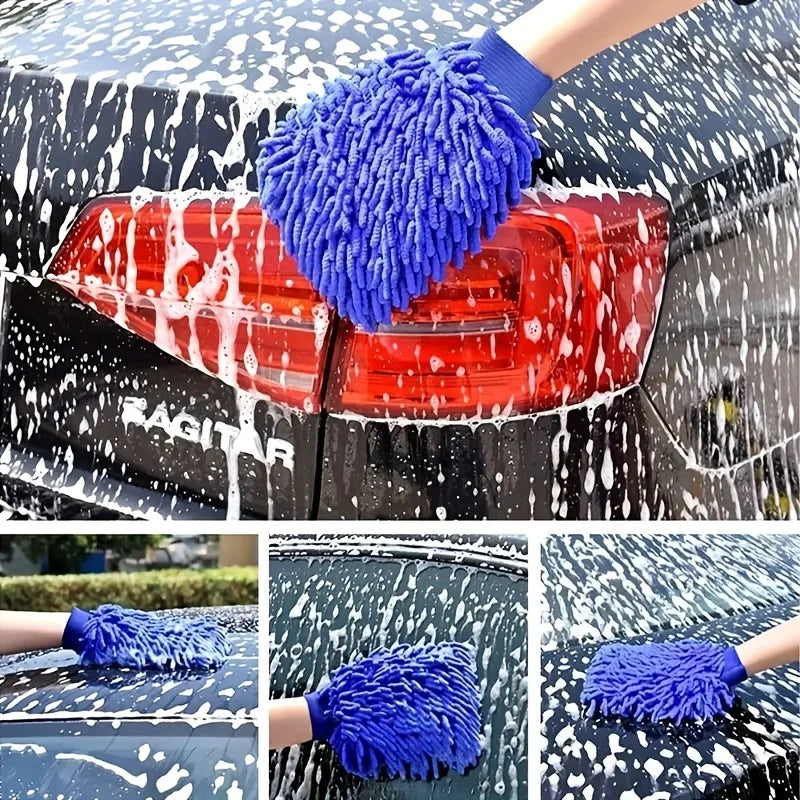 Guantes de Microfibra Chenille para Carro | 1 o 2 Piezas | Limpieza Doble Cara Ultrafina y Absorbente