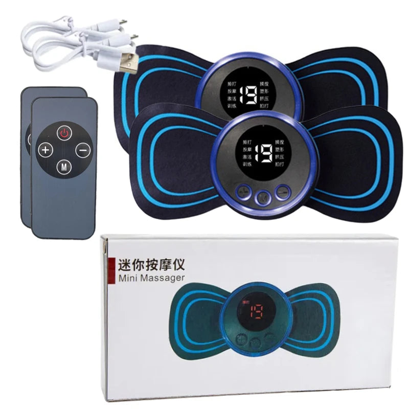 Masajeador Eléctrico Portátil de Cuello y Hombros | EMS Mini Recargable con Pulso Terapéutico para Dolor Cervical