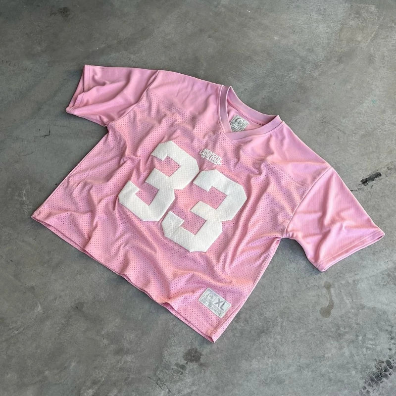 Camiseta Deportiva Unisex 2025 | Mesh Transpirable Estilo Y2K Retro Oversize