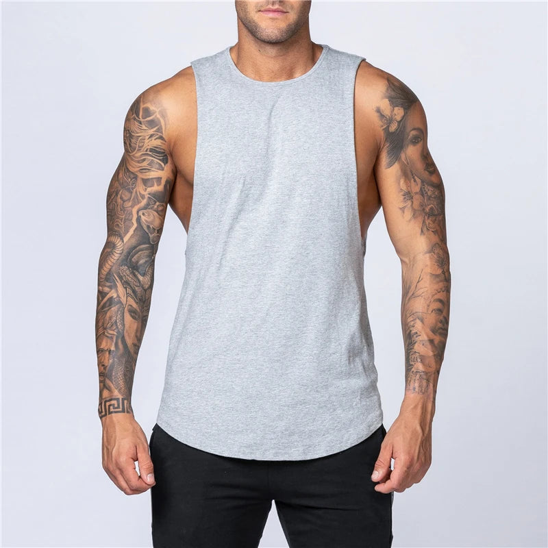 Tank Top de Algodón para Hombre – Fitness, Gym, Running y Bodybuilding, Sin Mangas, Transpirable, Cuello Redondo y Casual