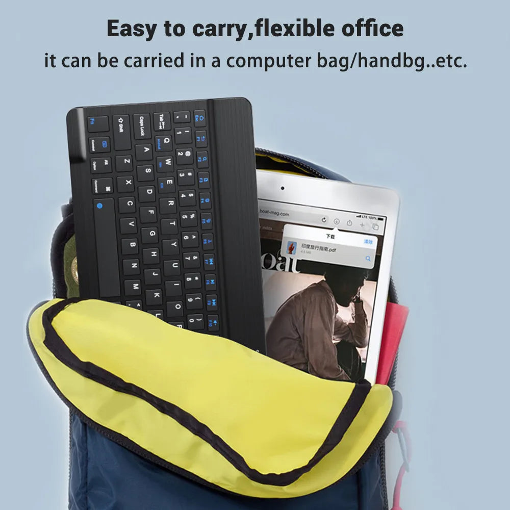 Teclado y Ratón Inalámbrico Bluetooth Universal – Compatible con iOS, Android y Windows, para iPad, Tablet y Laptop (Español, Coreano, Portugués, Ruso)