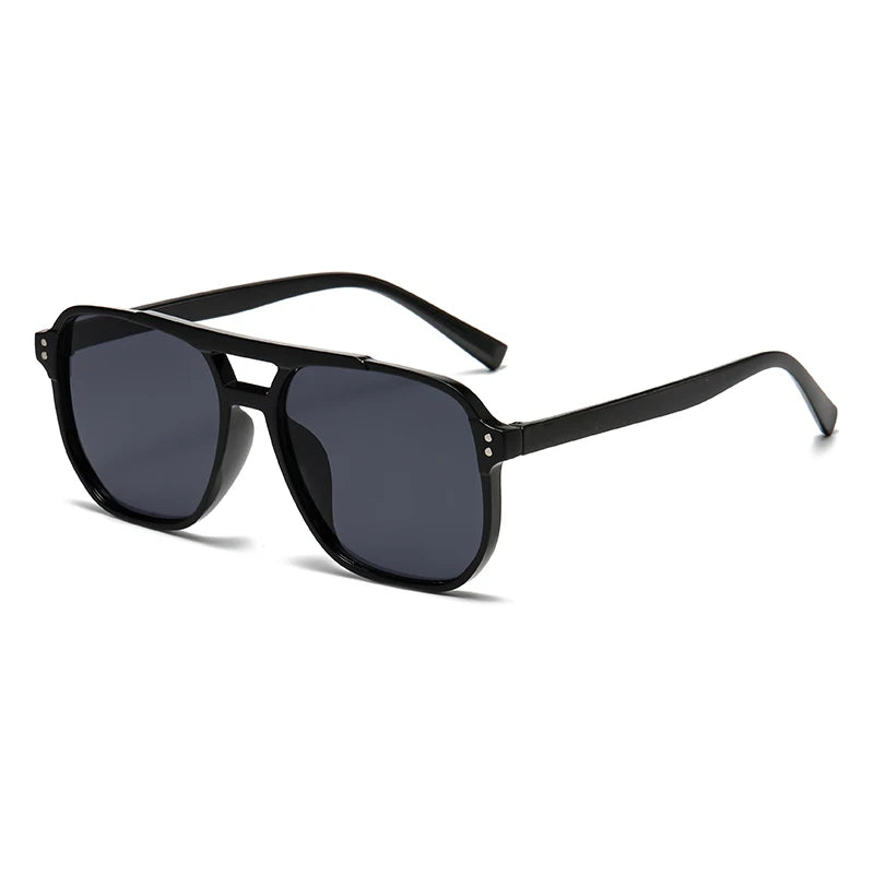Gafas de Sol Vintage Unisex | Estilo Cuadrado, Lente Negra, Protección UV400