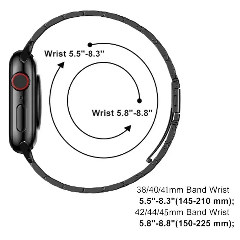 Correa de Acero Inoxidable para Apple Watch | Pulsera Metálica Ajustable 38/40/41mm - 42/44/45mm - Ultra 49mm | Compatible con Series SE/3/4/5/6/7/8