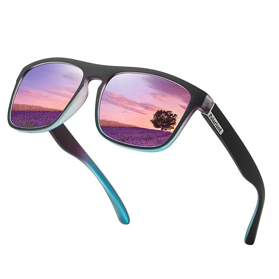 Gafas de Sol Polarizadas Moradas Unisex – Retro Cuadradas Deporte Conducción Pesca UV400