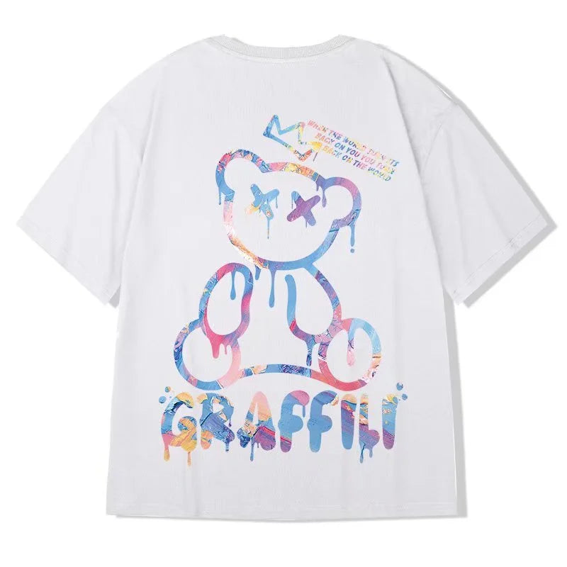 Camiseta Oversize M-8XL – T-shirt Coreana, Manga Corta, Cuello Redondo, Casual Verano, Outfits en Pareja para Hombre