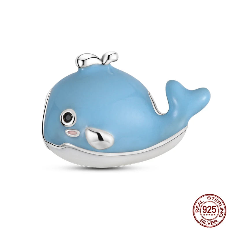 Charm Serie Océano en Plata 925 – Abalorios Tortuga, Cangrejo y Sirena para Pulsera Original Mujer
