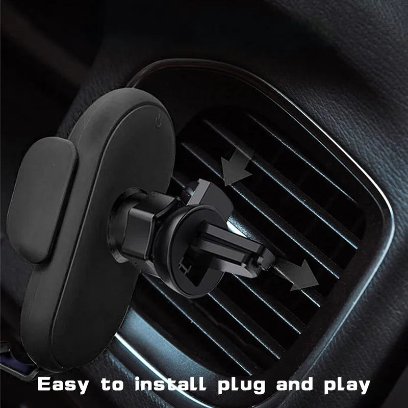 Soporte Cargador Inalámbrico 30W para Auto | Montaje en Ventila de Aire | Carga Rápida Inteligente