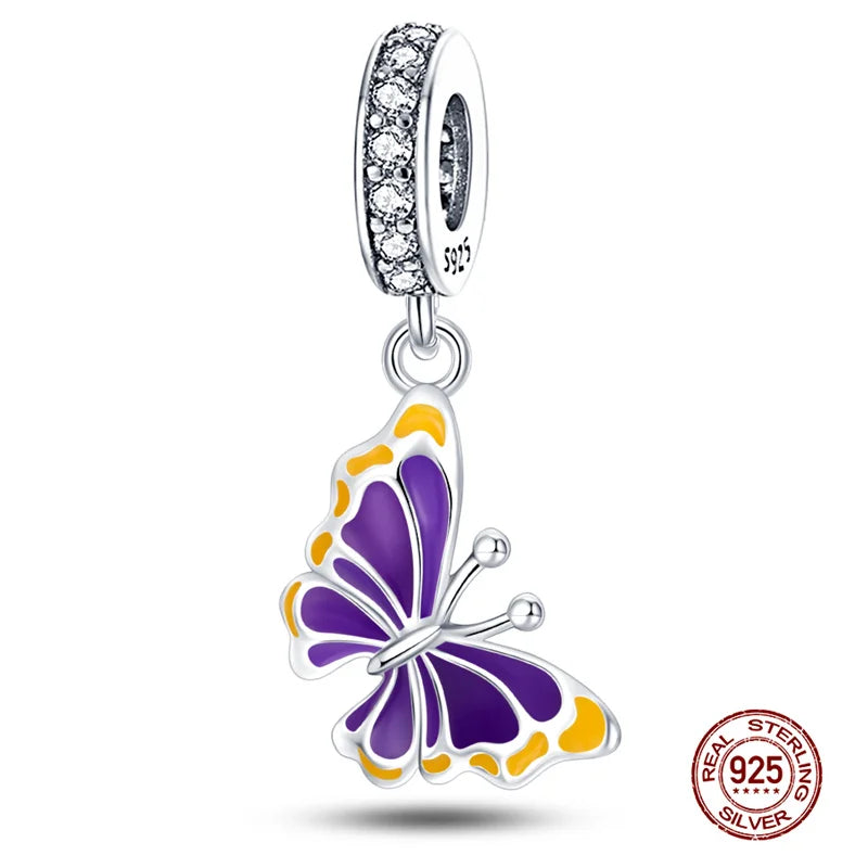 Charm Mariposa de Plata 925 | Dije para Pulsera o Collar 3mm Mujer Joyería Fina