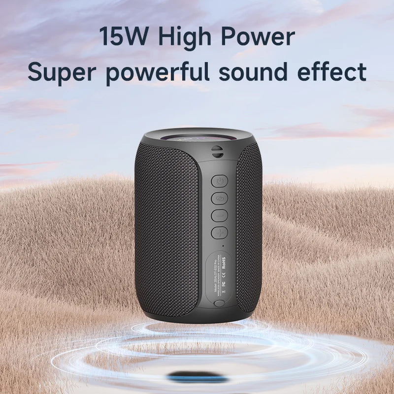 Zealot S32PRO Altavoz Bluetooth Potente 15W – Parlante Inalámbrico con Graves Profundos, Luces LED, Impermeable IPX5 y 15H de Reproducción