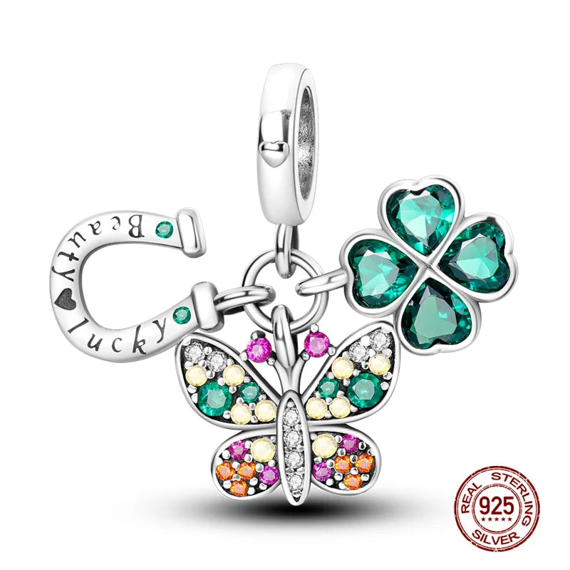 Charm Mariposa de Plata 925 | Dije para Pulsera o Collar 3mm Mujer Joyería Fina
