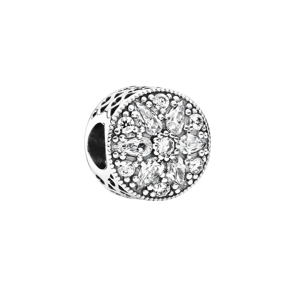 Charm Plata 925 Árbol de la Familia, Pluma, Copo de Nieve y Niño | Dijes Colgantes Compatibles con Pulseras Pandora