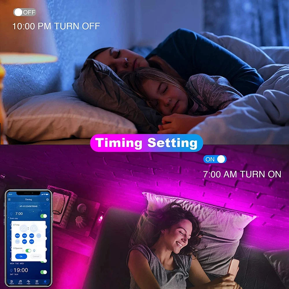 Tira LED Bluetooth SMD 5050 – Luces Inteligentes con Control por APP y Mando, Flexibles para TV, Gaming Room y Decoración del Hogar