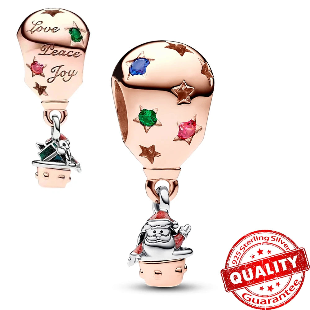 Charm Plata 925 Colgante Colorido Sol Luna Estrellas | Dije Compatible Pandora Pulsera y Collar Mujer