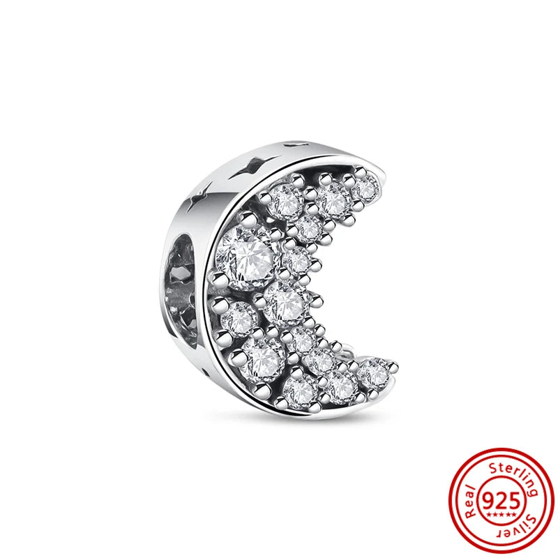 Charm Espacio y Galaxia en Plata 925 – Abalorios Astronauta, Planeta y Estrellas para Pulsera Original Mujer