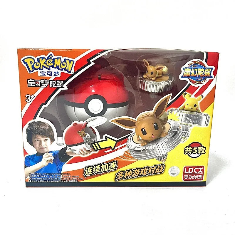 Juguete Pokémon Magic Gyro – Pikachu, Charmander y Poké Ball Giratoria de Combate para Niños