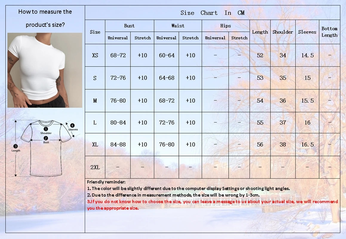 Camiseta Mujer Slim Fit 2024 | T-shirt Tejida de Manga Corta O-Neck Estilo Y2K Casual y Deportiva