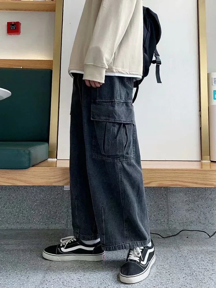 Jeans Oversize Baggy Hombre Y2K | Pantalones Vaqueros Cargo Hip Hop Harajuku Bolsillos Grandes Streetwear Wide Leg