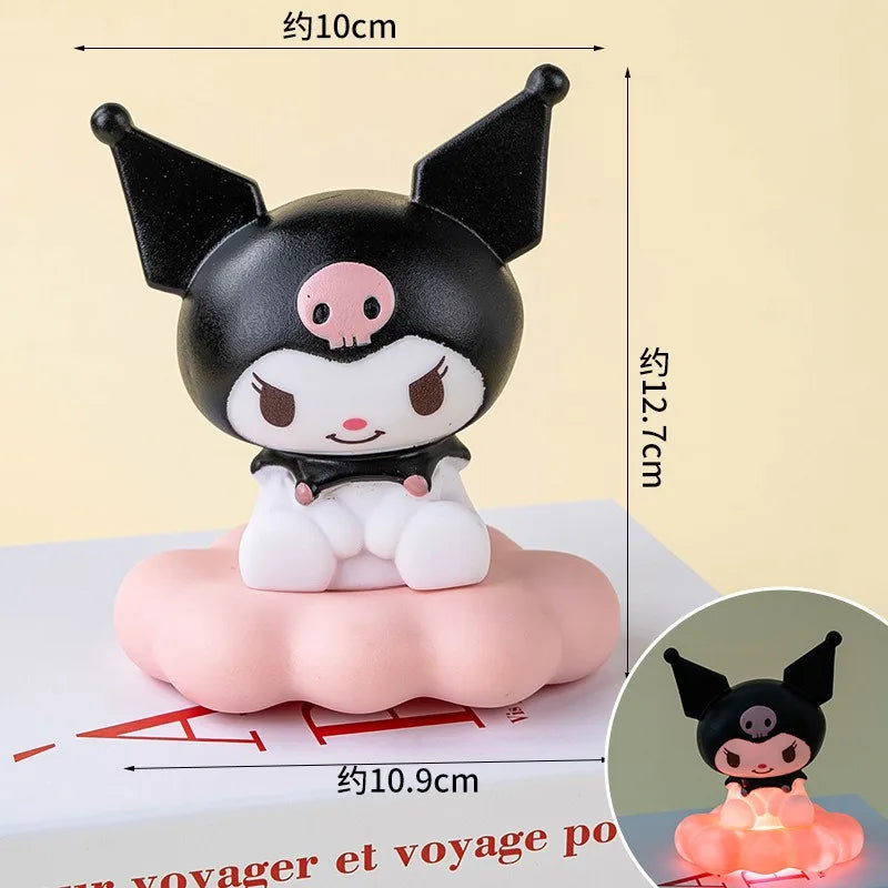 Lámpara de Noche Kawaii Sanrio – Kuromi, Cinnamoroll, Pochacco | Luz de Mesa Decorativa Enamel Cloud