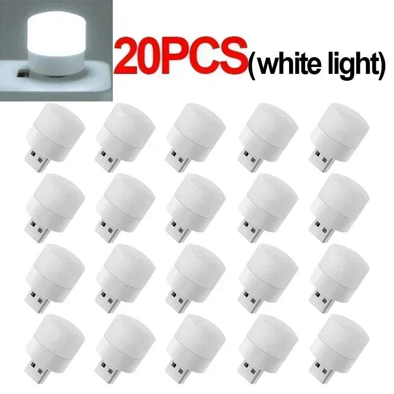Mini Luz LED USB Portátil – Lámpara de Noche, Lectura y Decoración, Luz Cálida Protectora para Ojos