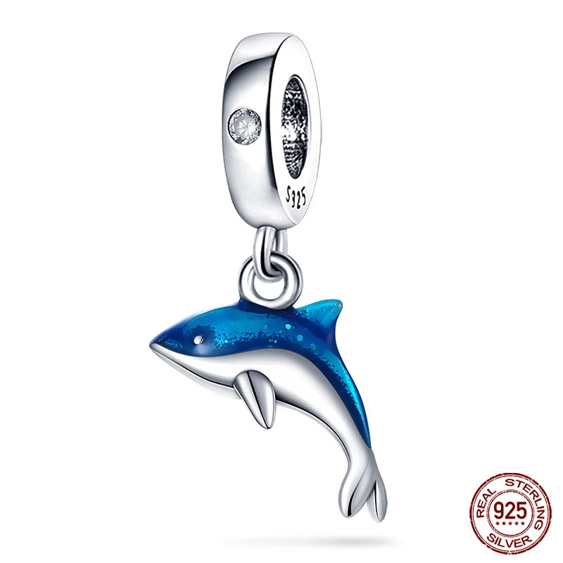 Charm Serie Océano en Plata 925 – Abalorios Tortuga, Cangrejo y Sirena para Pulsera Original Mujer