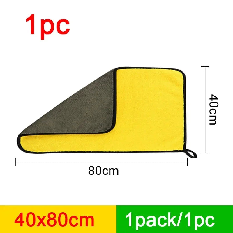 Toalla de Microfibra para Auto 400GSM | Doble Cara Coral Velvet | Súper Absorbente y de Secado Rápido