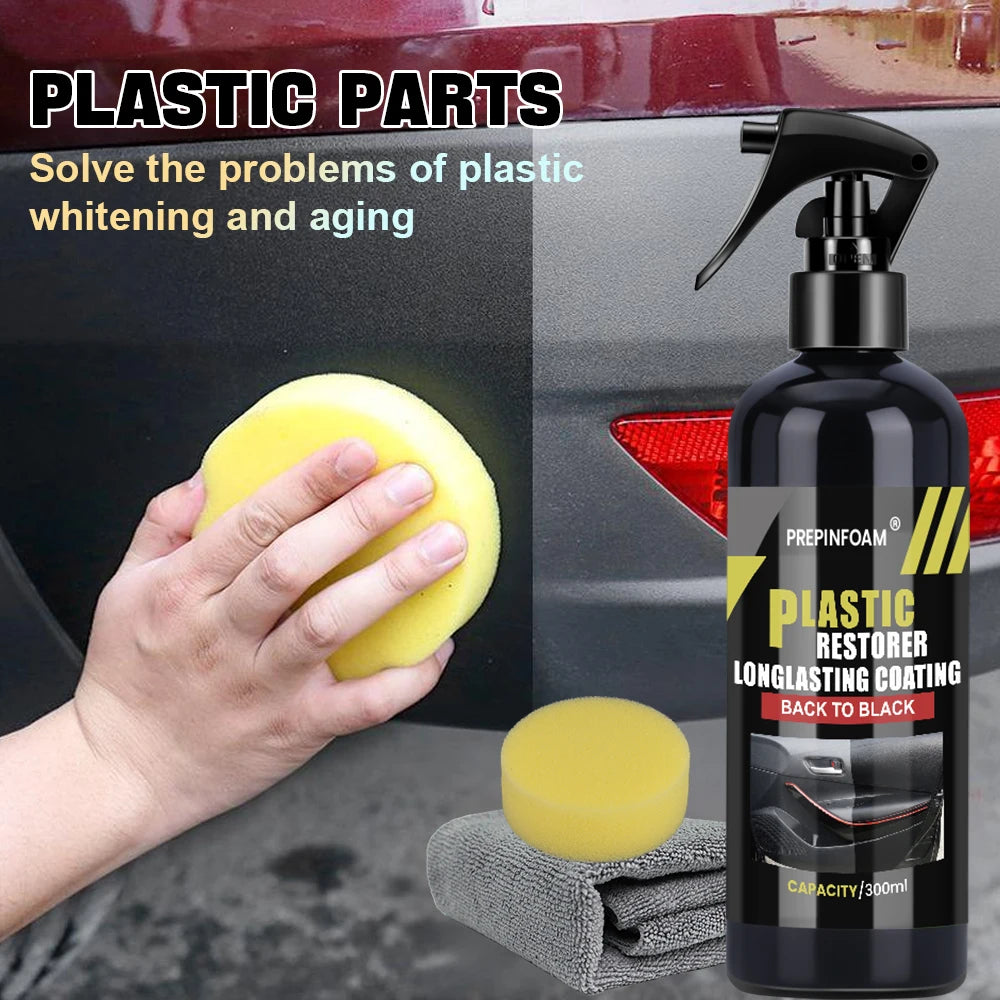 Renovador de Plásticos para Coche | Restaurador Negro Brillante y Protector de Plásticos & Cuero