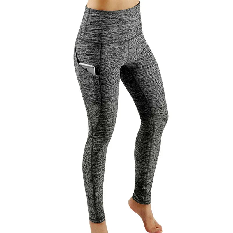 Leggings Deportivos Mujer Cintura Alta | Mallas Yoga Push Up con Bolsillo y Control Abdomen