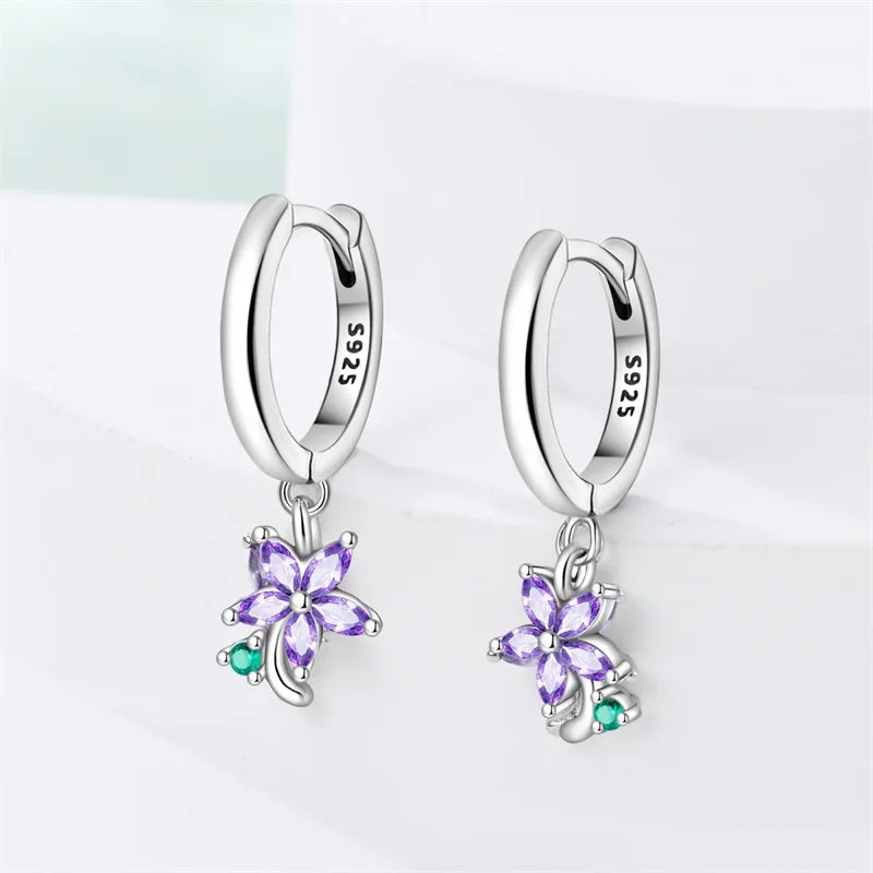 Aretes Primavera Plata 925 | Abeja, Flor y Mariposa | Aros Dobles Mujer