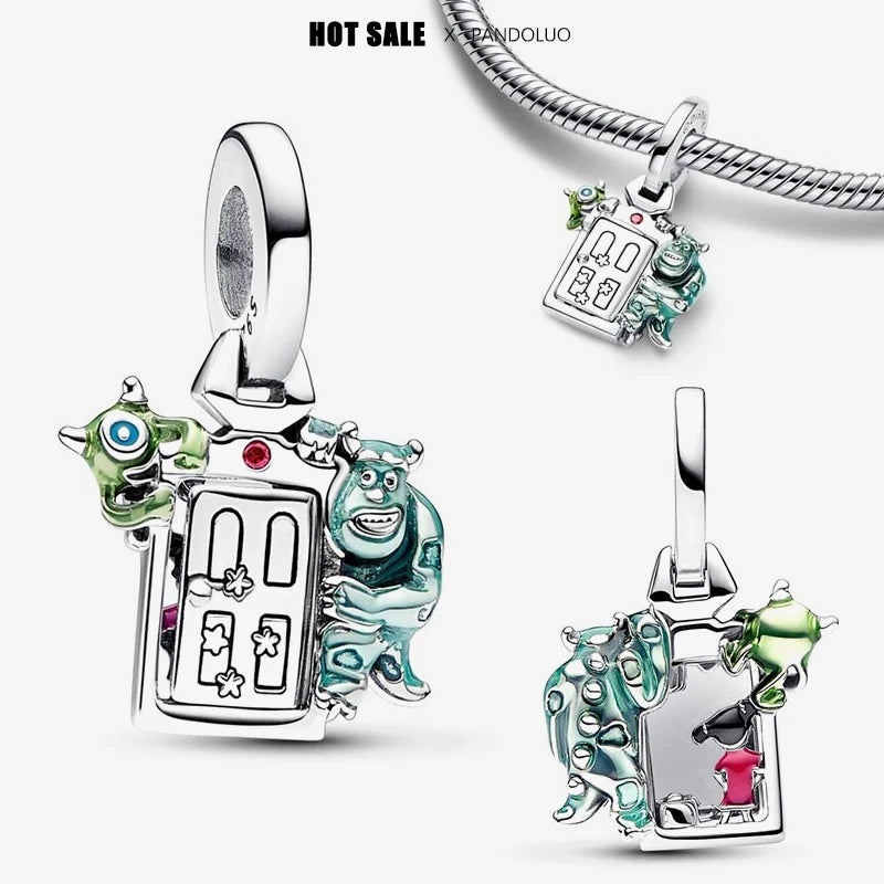 Charm Pixar Monsters Inc Puerta en Plata 925 – Abalorio para Pulseras Originales Mujer