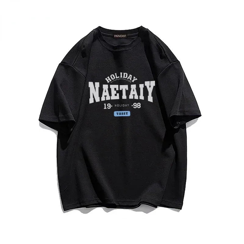 Camiseta Oversize Unisex Estilo Gótico | Estampado Letras Harajuku Y2K Manga Corta