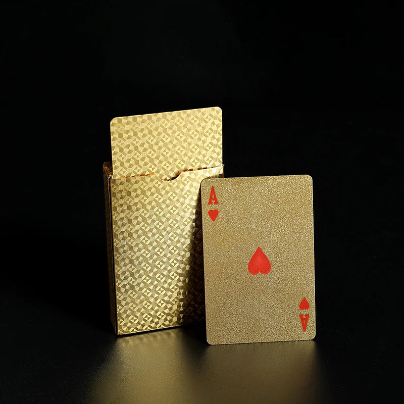 Baraja de Cartas Impermeables Negro y Dorado – Naipes de Lujo para Juegos y Regalos